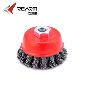 high quality free sample 3inch twist cup brush steel wire brush for polishing